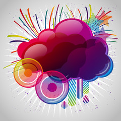 Aufkleber - Abstract background with design elemnts.