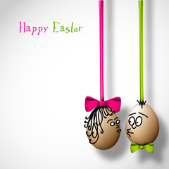 Sticker - Funny easter eggs with a bow