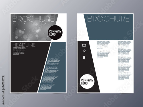 Fotografie, Obraz blue green modern flyer design template vector a4