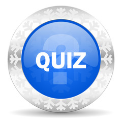 Poster - quiz blue icon, christmas button