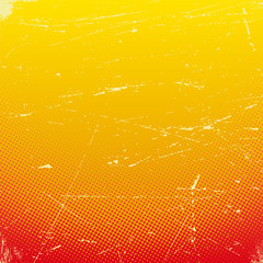 Poster - Old scratched card with halftone gradient