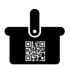 Sticker - QR-code dans un panier de courses