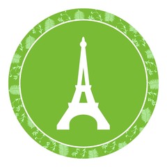 Poster - Tour Eiffel dans un panneau vert