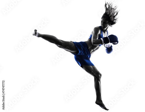 Fotografía woman boxer boxing kickboxing silhouette isolated