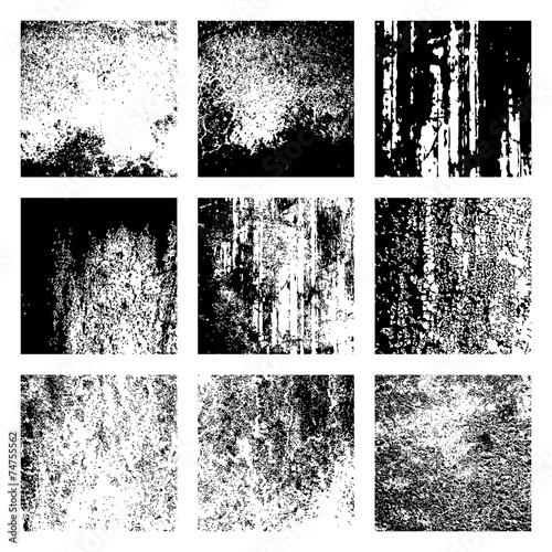 Fotografie, Obraz grunge texture overlay set, vector illustration