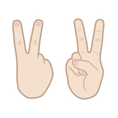 cute victory hand sign icon vector