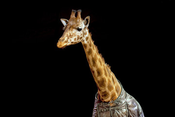 Poster - Circus giraffe close up portrait