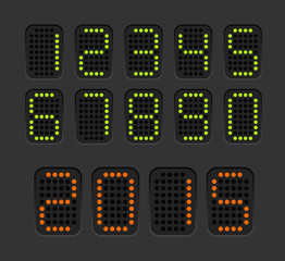 Poster - Counter with digits set. Flat design