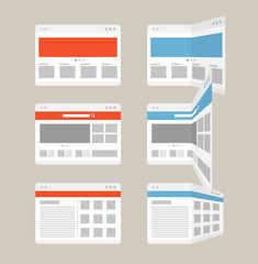 Poster - Different browser windows set. Design elements