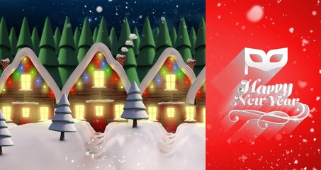 Poster - Composite image of snow falling