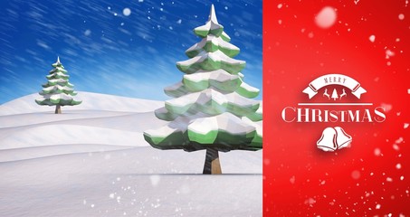 Poster - Composite image of snow falling