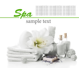 Poster - Spa setting on table isolated on white