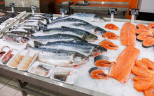 Raw Fish Ready For Sale In The Supermarket