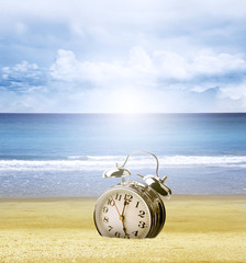 Canvas Print - Clock in sand