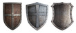metal medieval shields set isolated