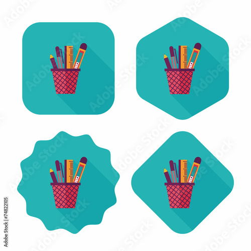 Fotografie, Obraz Pen Holder flat icon with long shadow,eps10
