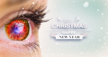 Fototapete - Composite image of red glowing eye looking ahead