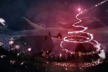 Poster - Composite image of cute village in the snow