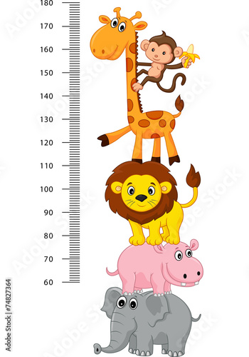 Nowoczesny obraz na płótnie Miarka dla dzieci ze zwierzętami 