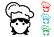 Pictograma icono cocinera con varios colores