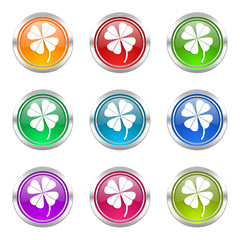 Aufkleber - four-leaf clover colorful vector icons set