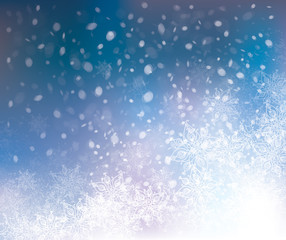 Wall Mural - vector winter snowflakes background.