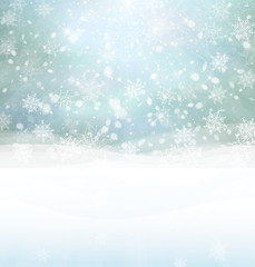 Wall Mural - vector winter snowy background.