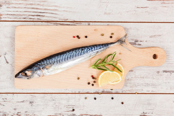 Wall Mural - Delicious fresh mackerel fish.