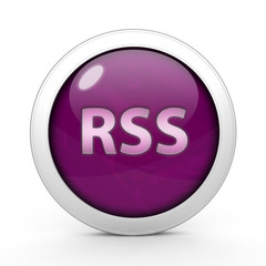 Sticker - RSS circular icon on white background