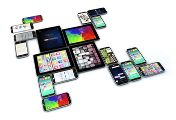 Canvas Print - touchscreen devices isolated