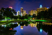 Charlotte Skyline At Night Free Stock Photo - Public Domain Pictures