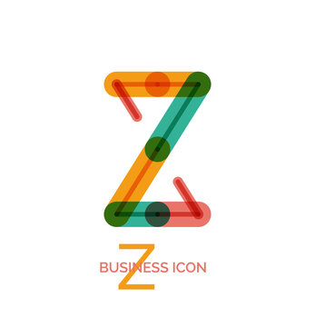 Minimal line font design, letter Z