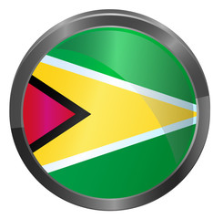 Wall Mural - Guyana metallic button flag