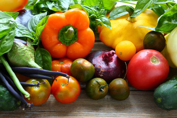 Poster - background with fresh seasonal vegetables