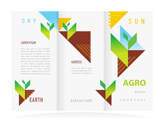 Wall Mural - brochure design template vector trifold agriculture