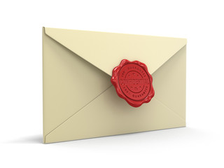 Poster - Confidential letters with wax stamp (clipping path included)