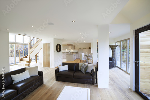 Interior View Of Beautiful Luxury Lounge And Dining Room Canvas-taulu
