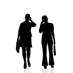 Poster - Vector silhouette of a businesswoman.