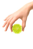 Fototapeta Mapy - Hand holding lime