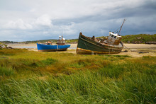 Old Fishing Boats Near Kincasslagh In Donegal, Ireland.