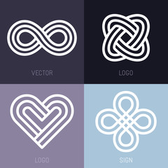 Aufkleber - Vector set of abstract line logos