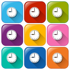 Poster - Rounded buttons with wallclocks