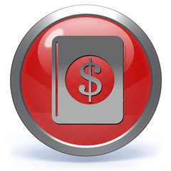 Sticker - dollar money book circular icon on white background