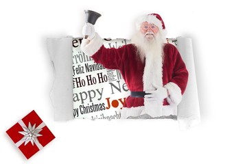 Aufkleber - Composite image of santa claus rings his bell