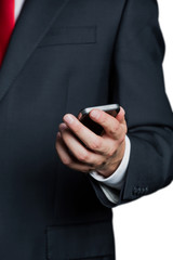 Canvas Print - businessman with cellphone