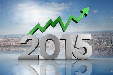 Poster - Composite image of 2015 with arrow