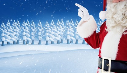 Poster - Composite image of mid section of santa pointing