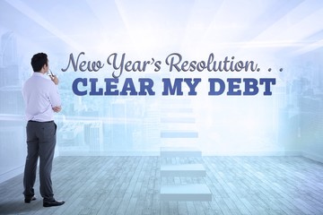 Poster - Composite image of businessman holding glasses