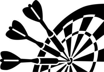 dartboard with darts