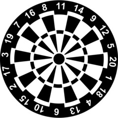 Wall Mural - Dartboard with Numbers